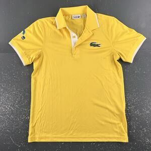 Lacoste Sport Polo Shirt Womens Small Yellow Tennis Miami Open Tournament